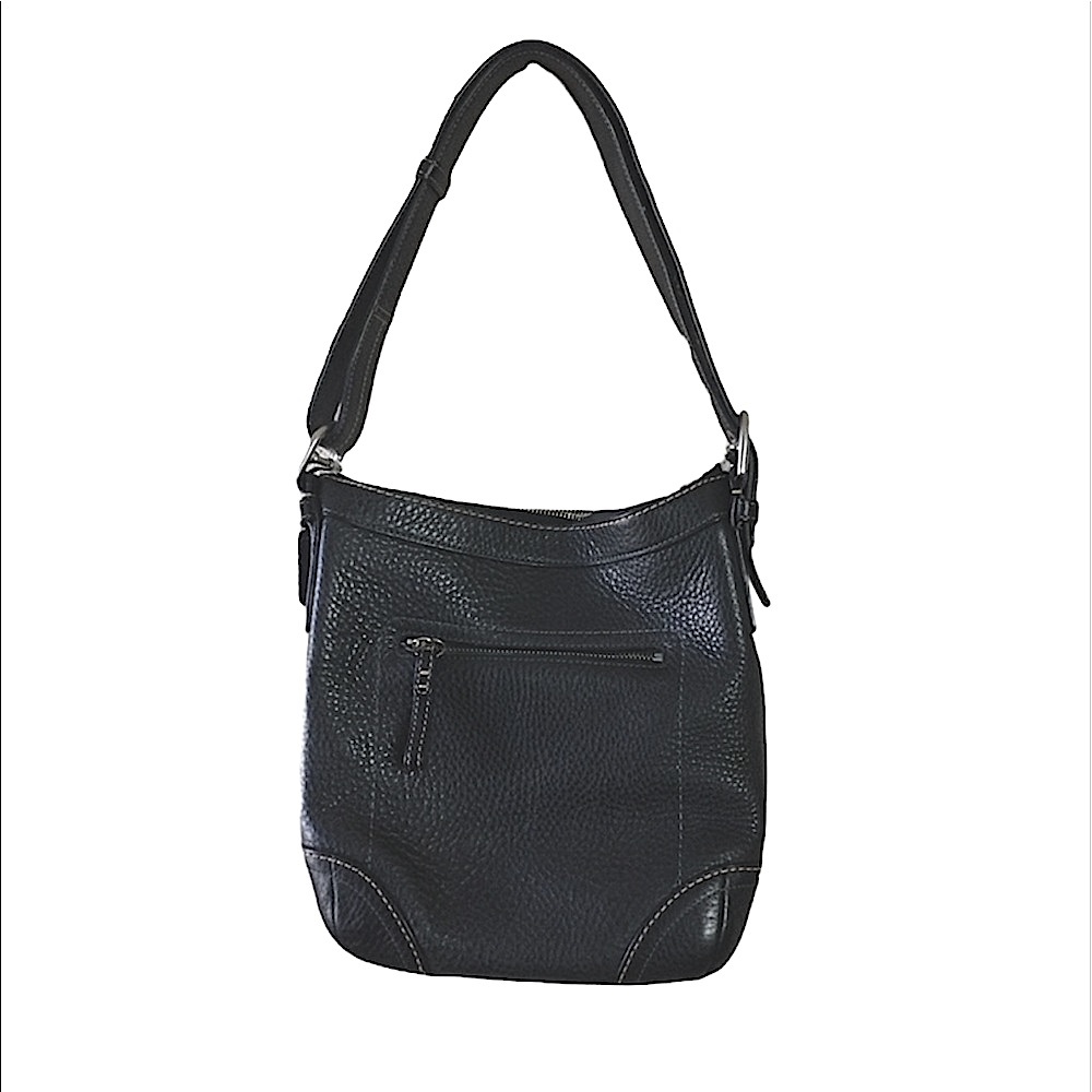 Coach Black Pebbled Leather Shoulder Bag